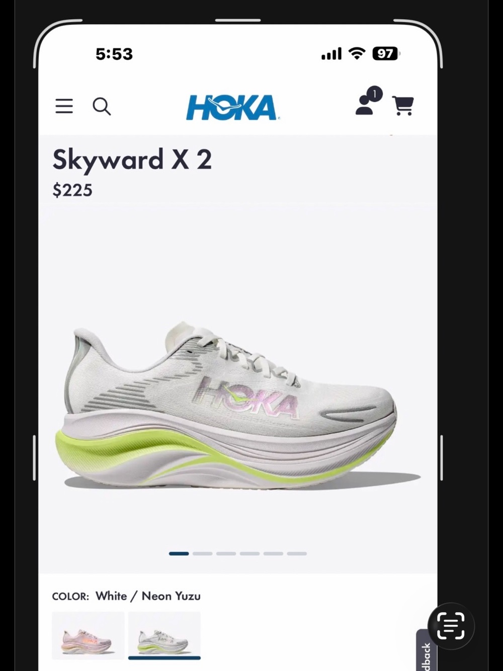 HOKA Skyward X 2 Women’s Running Shoe — Sz 9 w new in box $225 retail price!!